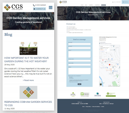 CGS website screenshots