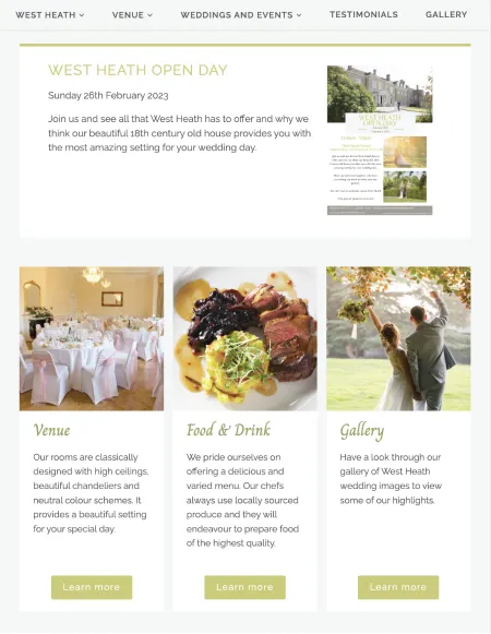 Case study West Heath Weddings gallery