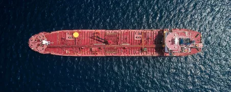 Container ship at sea