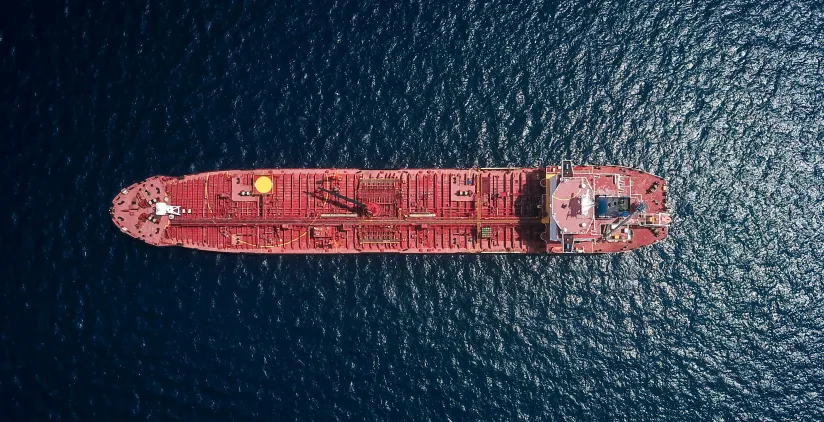 Container ship at sea