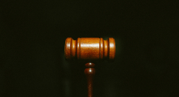 Legal gavel on dark background