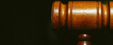 Legal gavel on dark background