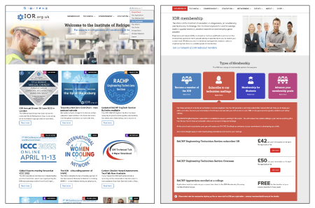 IOR home page and membership page